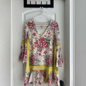 Anthropologie Floral V-Neck Dress